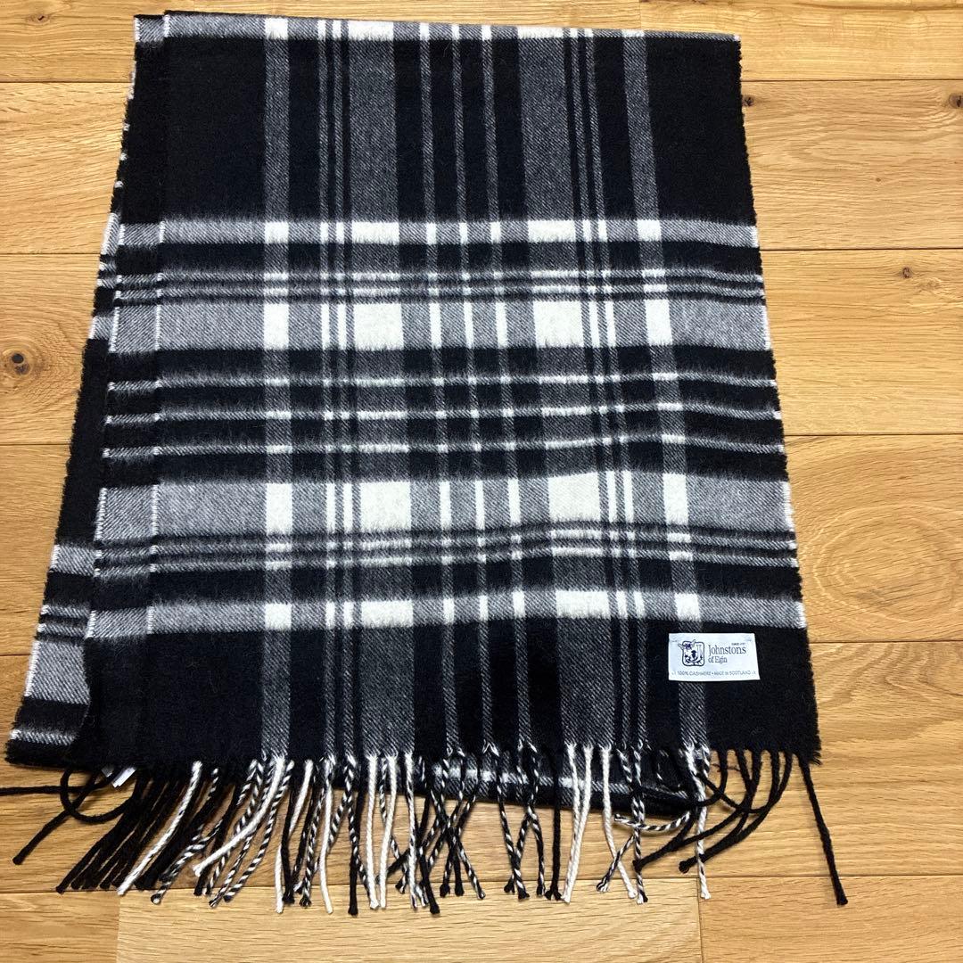 美品 ジョンストンズ カシミヤ100％ 中判ストール
