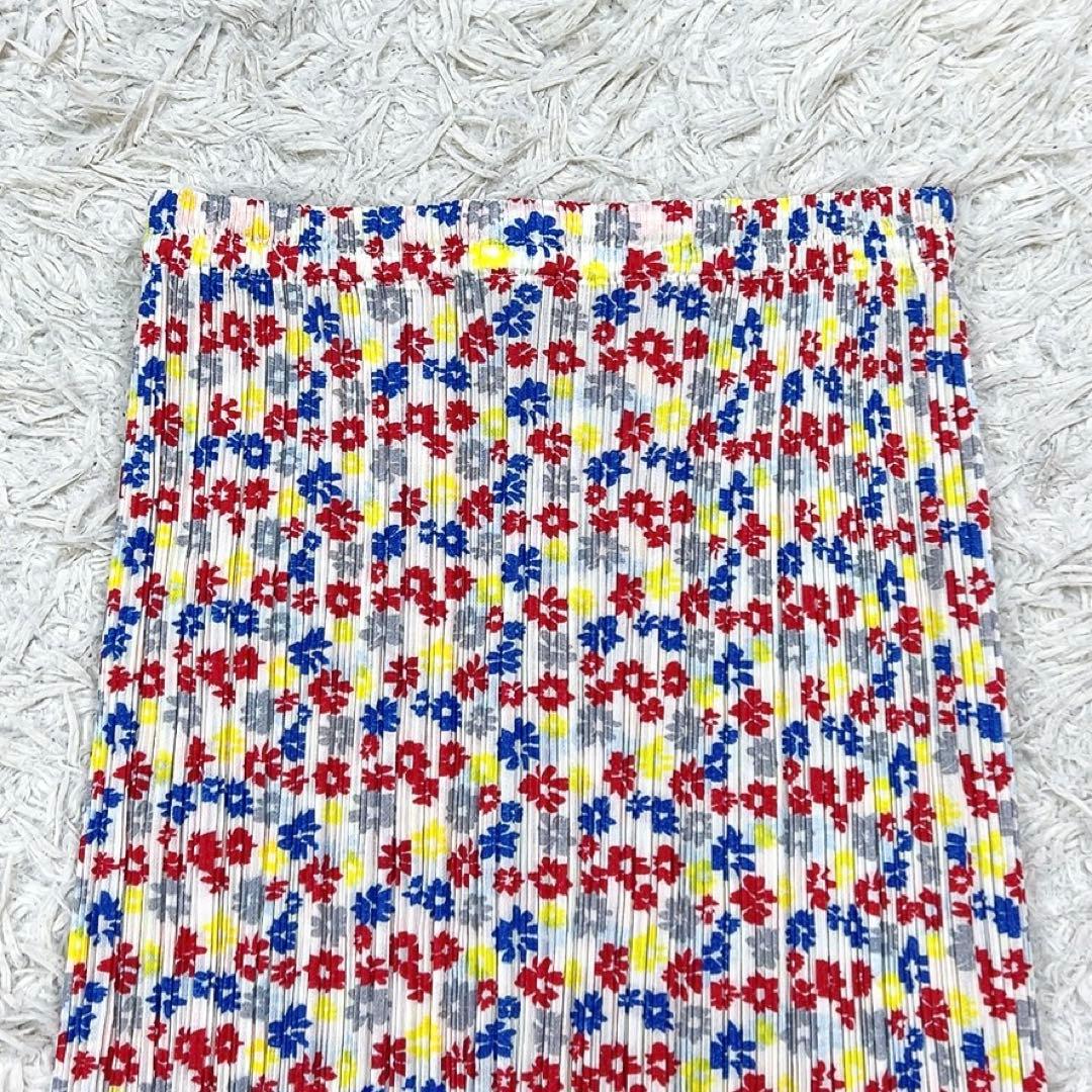 美品】プリーツプリーズ スカート フラワープリント 小花柄 4 マルチ
