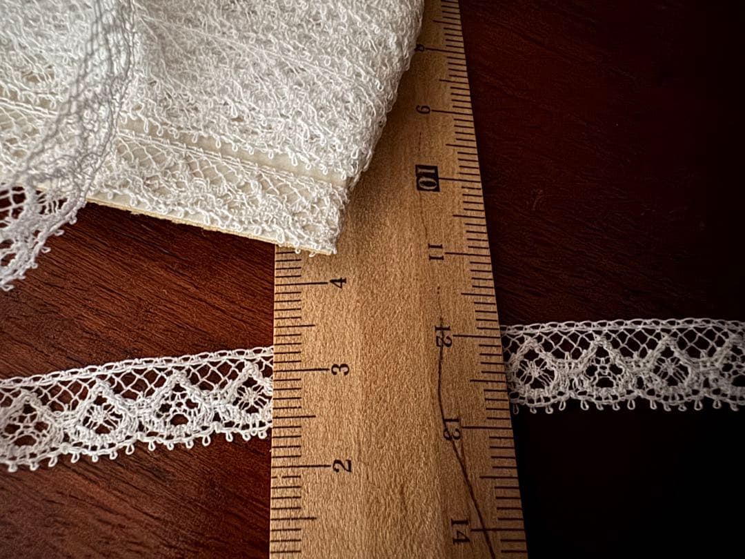 たか貴重希少フランスアンティークビンテージ小さな端レースドールドレス用