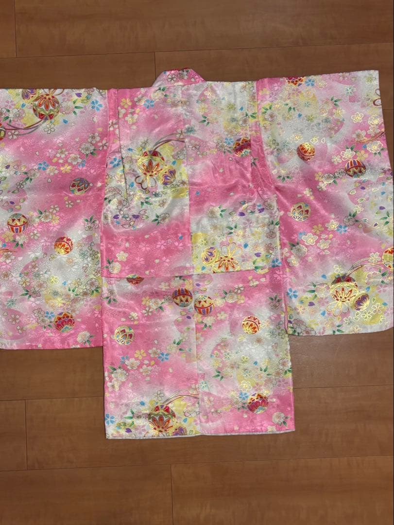 《七五三》 被布7点セット ちりめん刺繍被布コート 着物、被布 ３歳