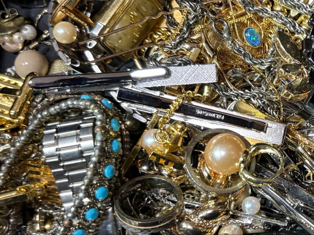 イミテーションまとめ 約1kg シルバー、天然石、金メッキ含む