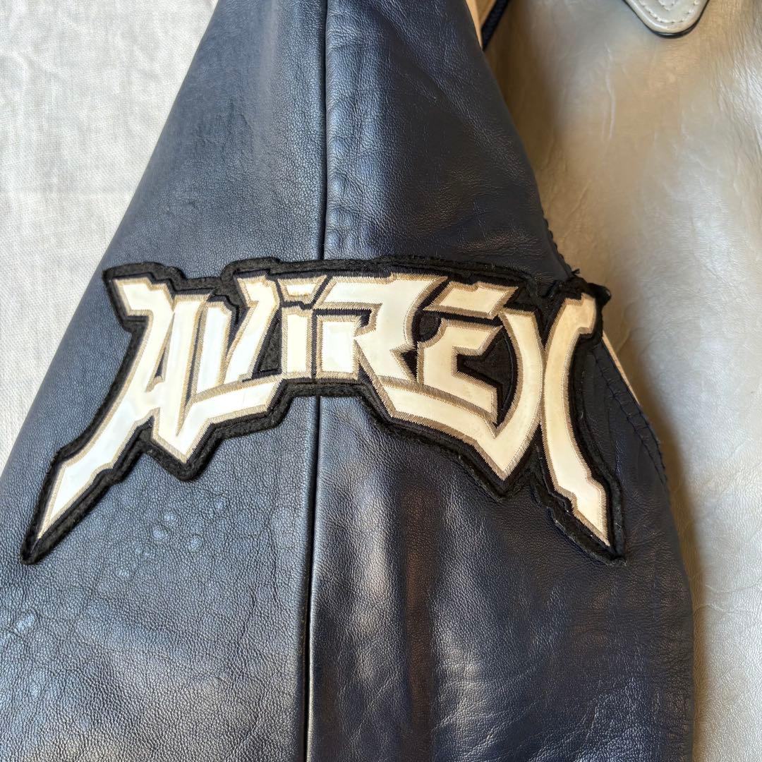 希少 AVIREX タイガー 虎 レザー スタジャン バーシティージャケット L