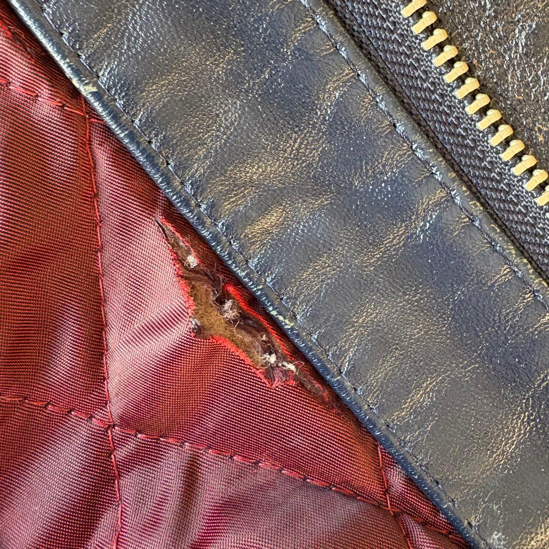 希少 AVIREX タイガー 虎 レザー スタジャン バーシティージャケット L