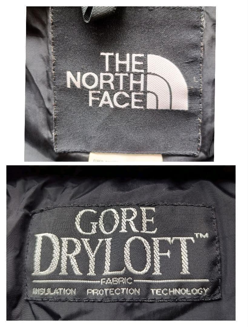 90sレア ノースフェイス ダウンジャケット ドライロフト US規格 旧タグ 黒