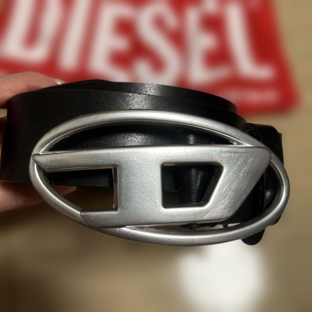 限定割。DIESEL 黒 ベルト サイズ95cm 訳あり