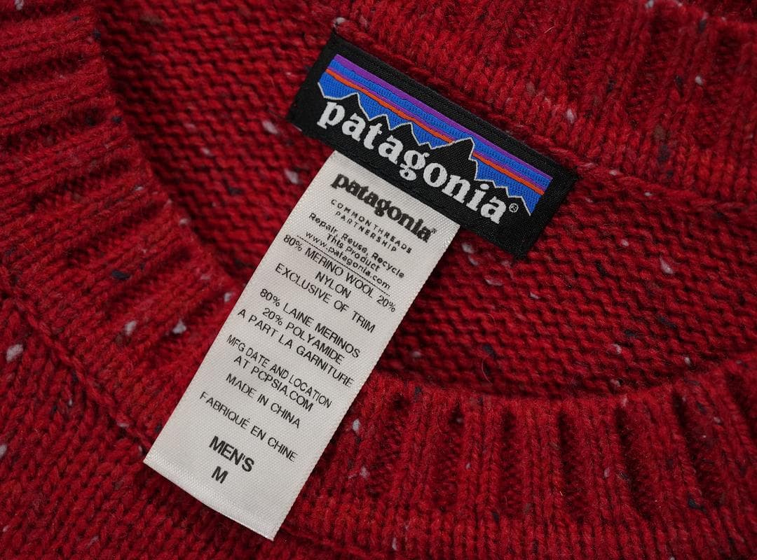 14AW Patagonia ネップ メリノウール 長袖 クルーネックニット M