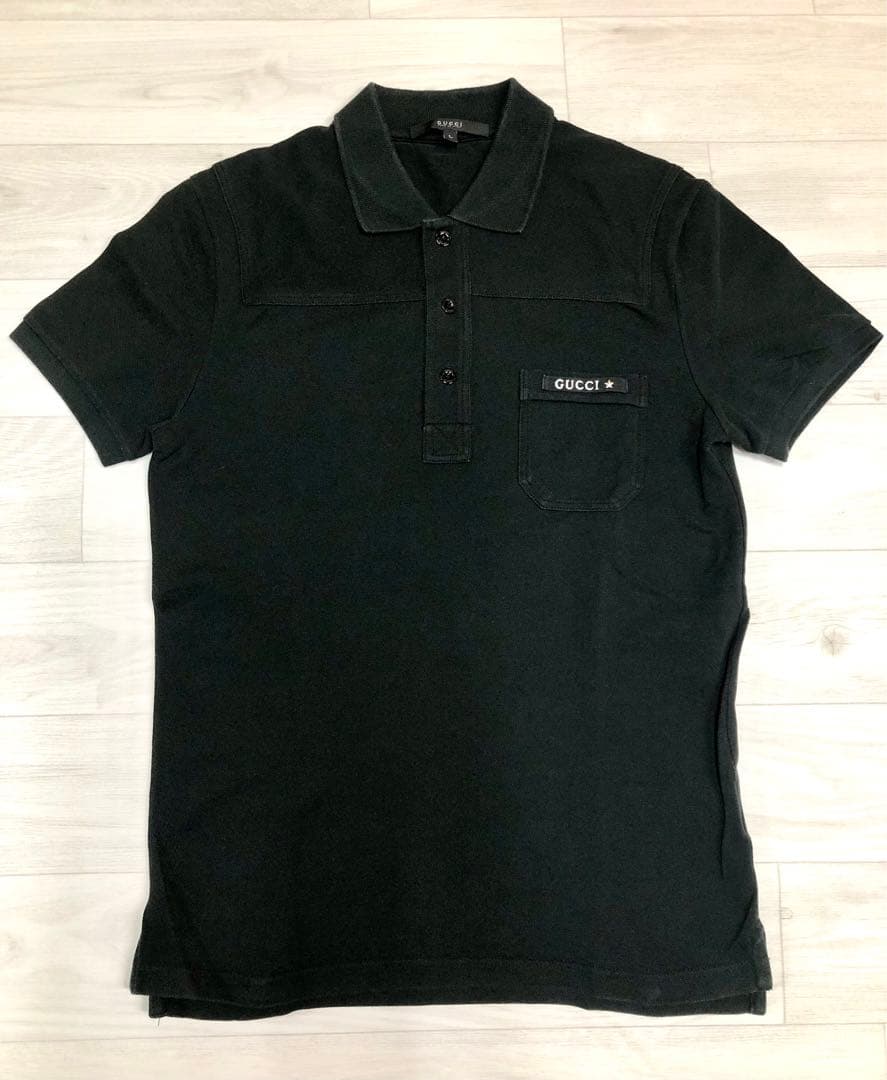 GUCCI グッチ 胸ポケット刺繍ロゴ ポロシャツ 星マーク 5527 - メルカリ