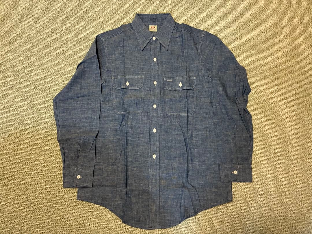 未使用 ANATOMICA BIG A シャンブレーシャツ インディゴ 16 L - メルカリ