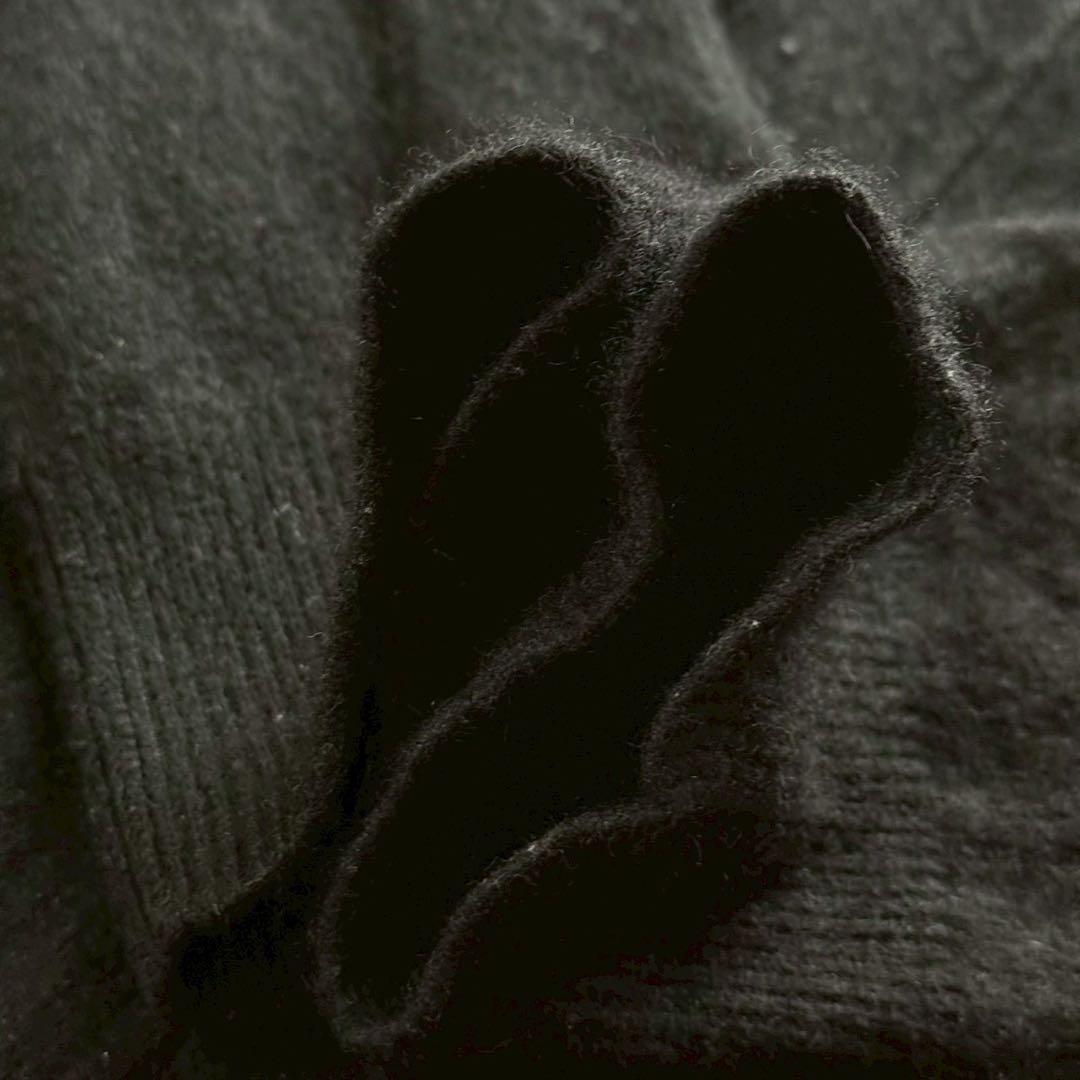 バーバリー ブラックレーベル ニット パーカー カシミヤ混 ブラック Lサイズ