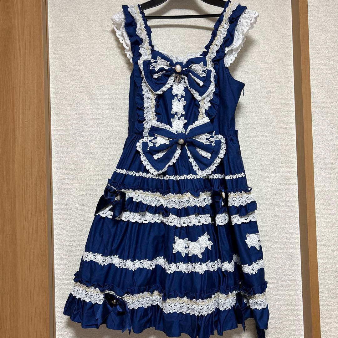 BABY Rose race rococo JSK＆ボンネット ロイヤルブルー