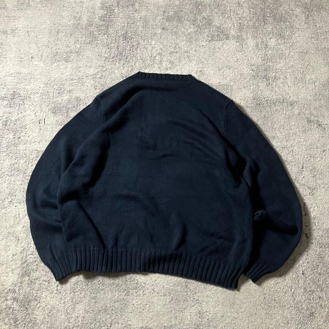 PoloRalphLaurenポロラルフローレンコットンニットネイビーポニー刺繍