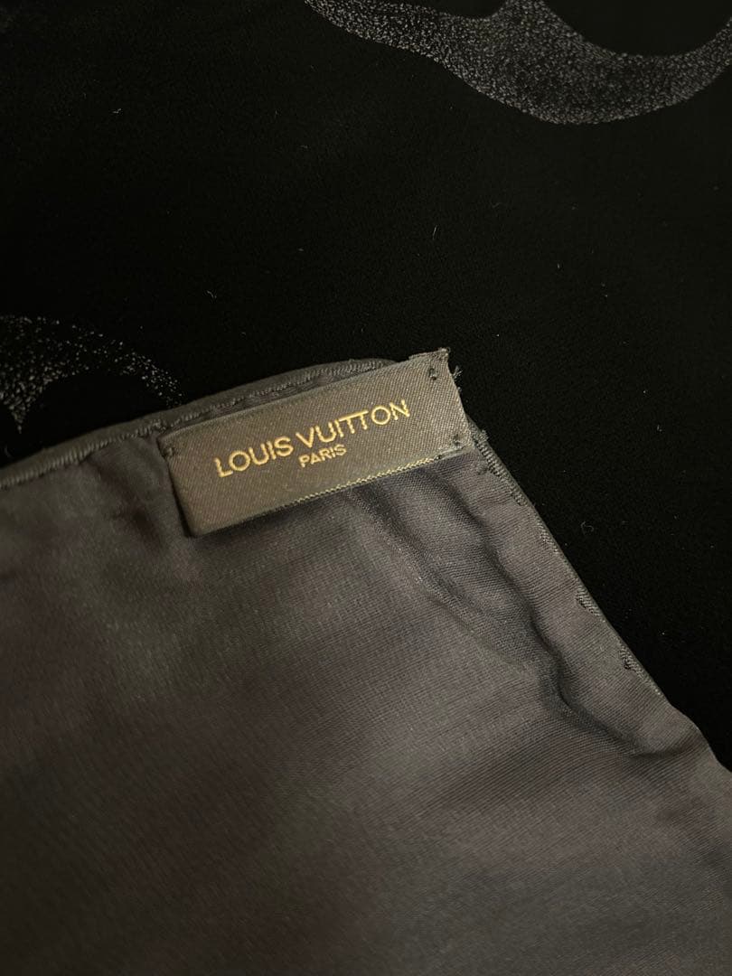 モノグラム　ヴェルベット　ストール　ブラック