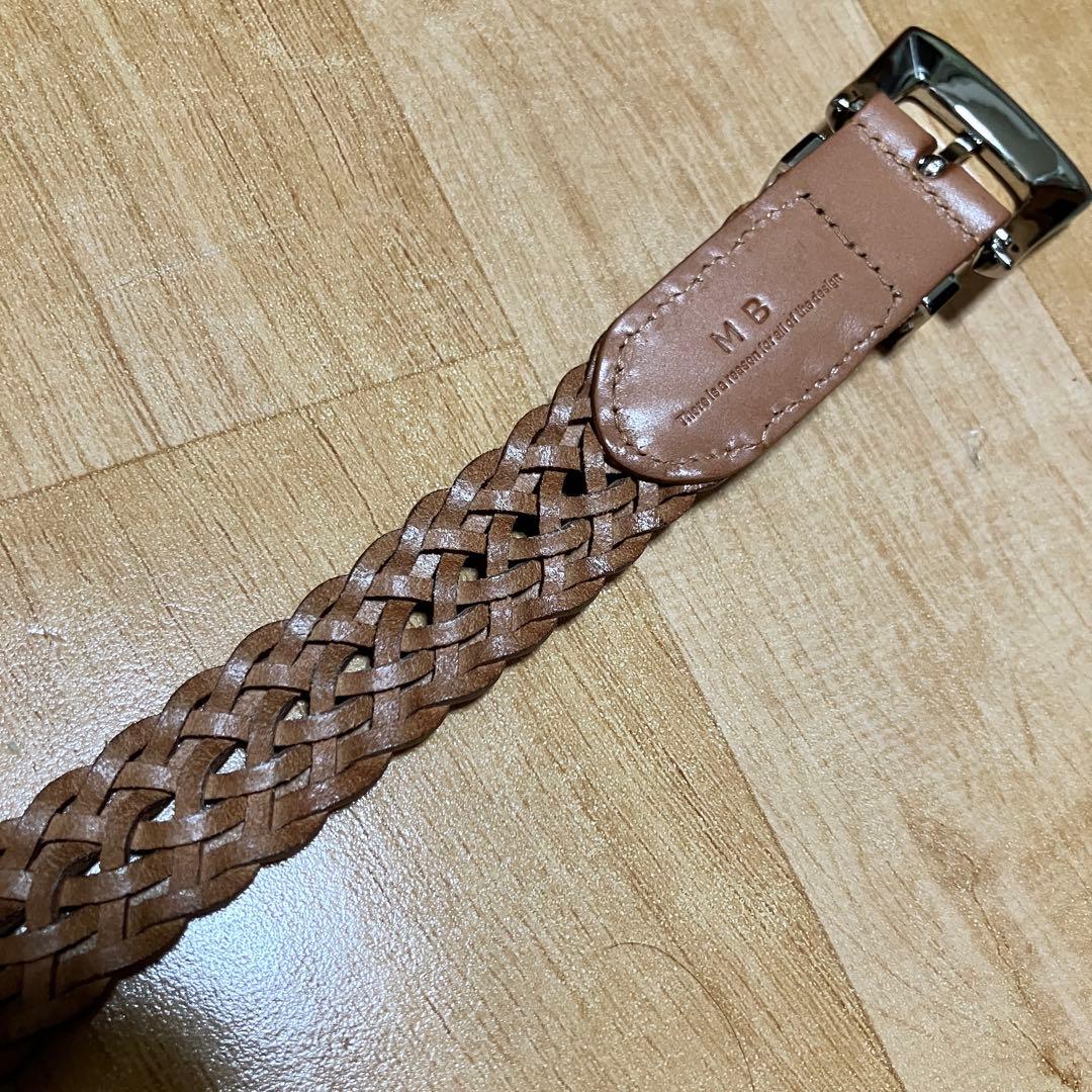 MBハイエンドレザーメッシュベルト（シルバー） ヌメ革/S