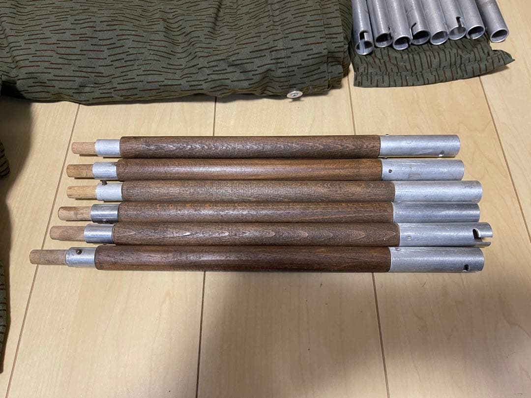 東ドイツ軍幕 4枚 デッドストック品 洗浄済 ワックス処理済 ポール