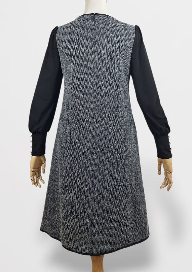 超美品 M's gracy コンフォートヘリンボーンワンピース