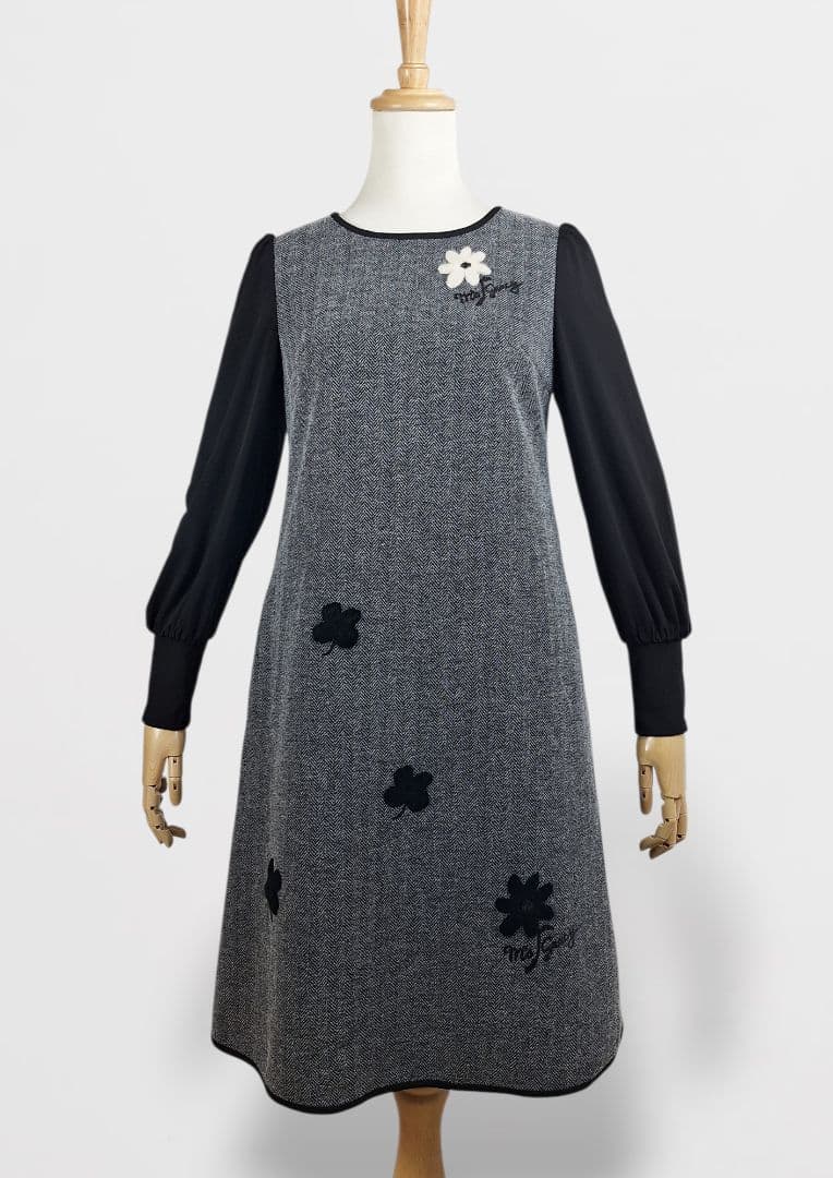 超美品 M's gracy コンフォートヘリンボーンワンピース