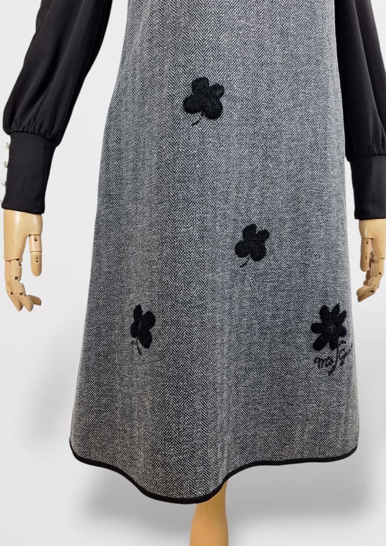 超美品 M's gracy コンフォートヘリンボーンワンピース