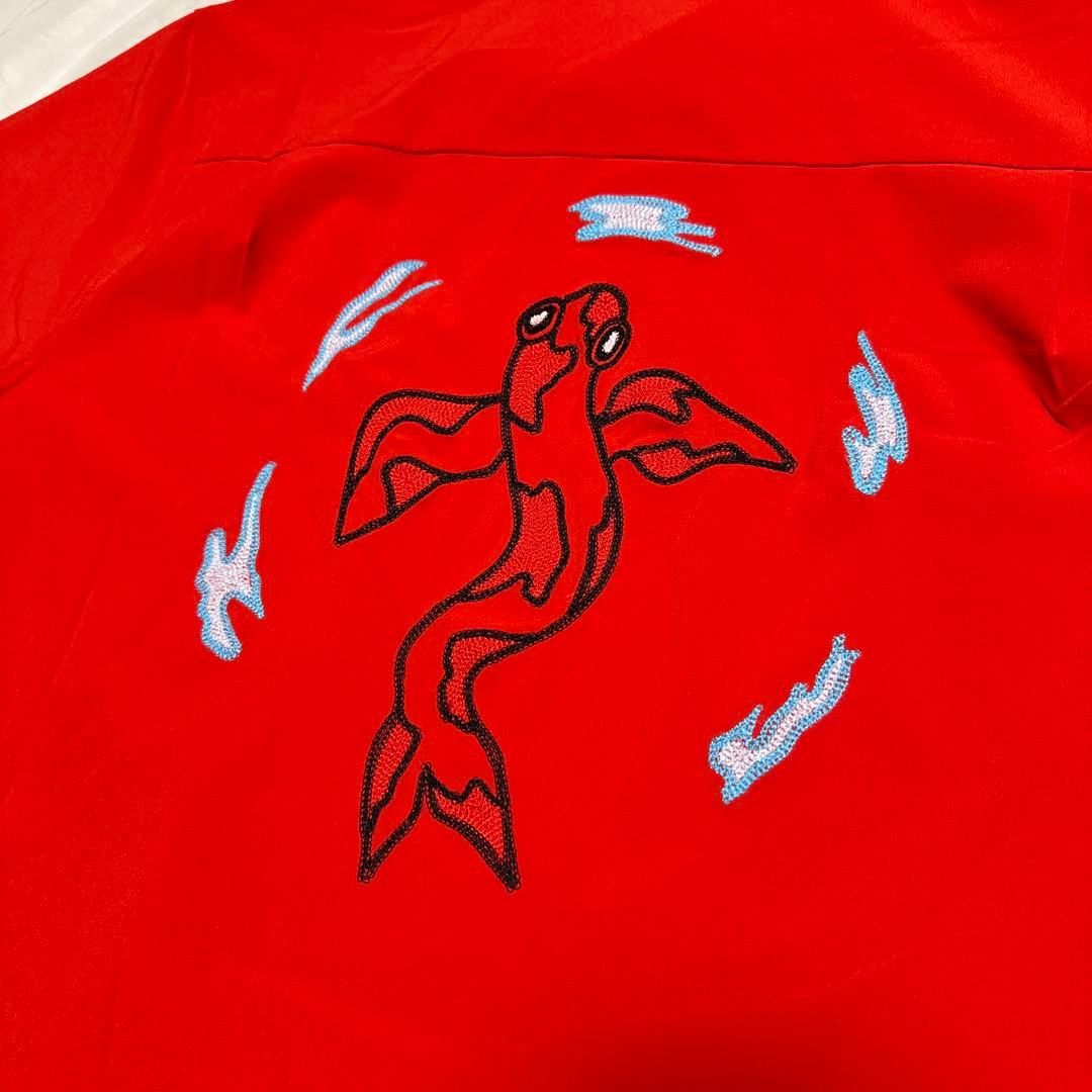 新品 XL NIKE SB ショートスリーブ ボウリングシャツ レッド 鯉