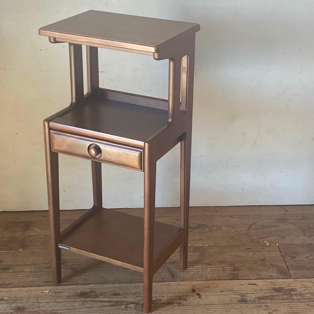 オールド カリモク ヴィンテージ 電話台 ディスプレイ コンソール 飾り棚