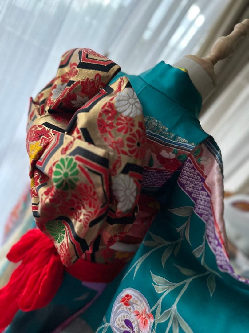 プーさん様専用7歳用七五三フルセット ピーコックグリーン 5点セット