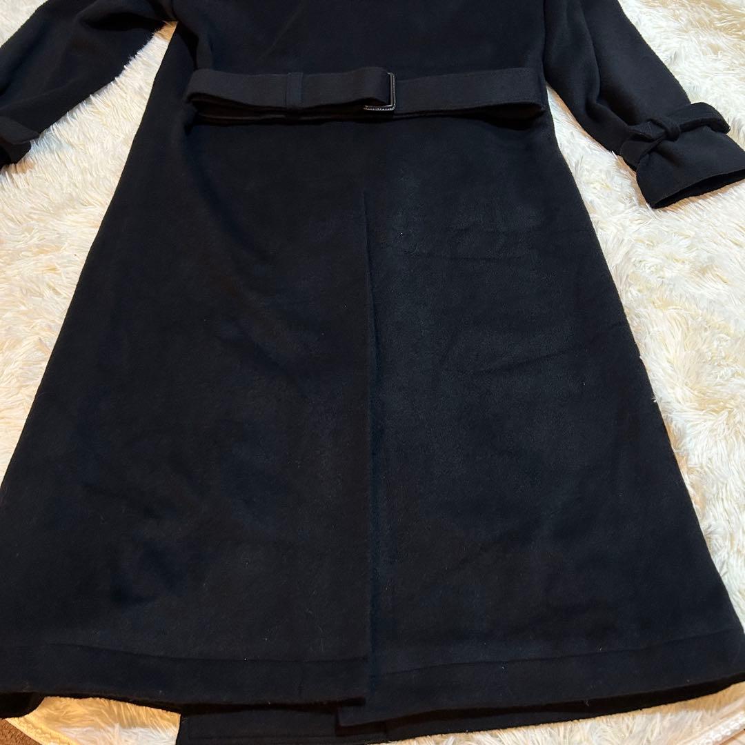 上野屋 uenoya アンゴラ混 ウール ロングコート ダブルブレスト