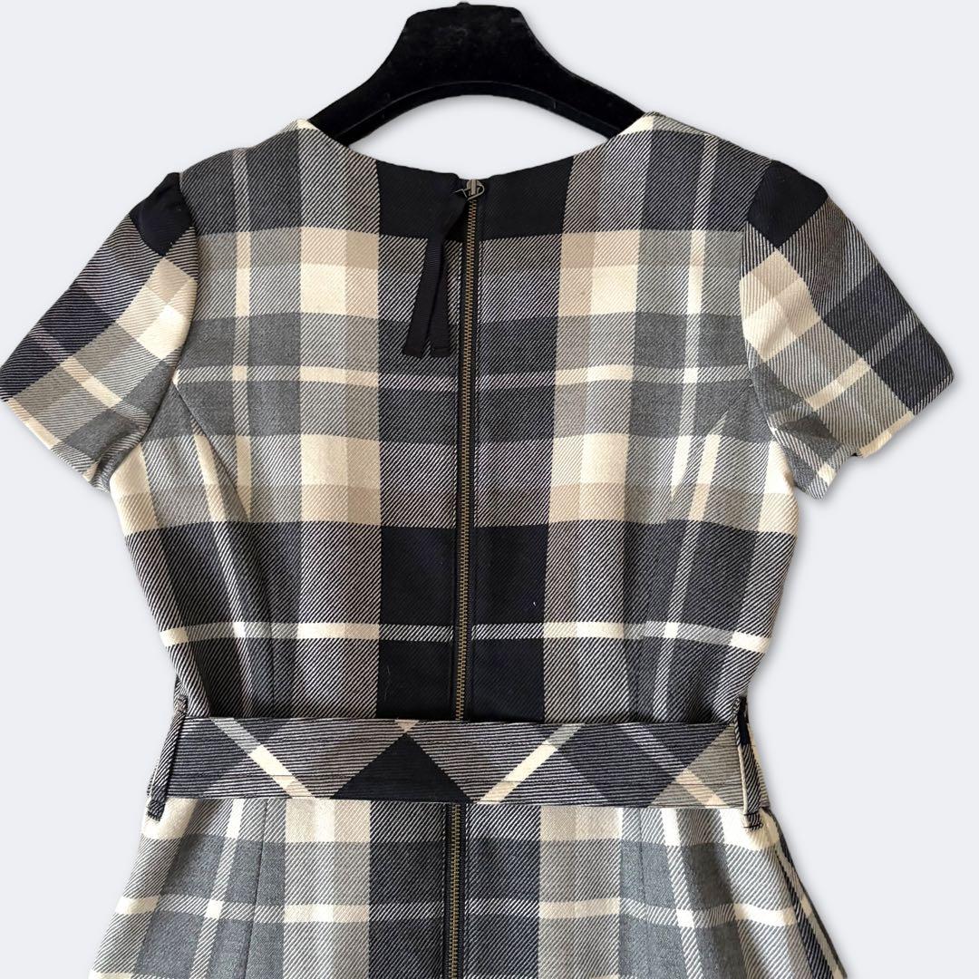 極美品 バーバリーブルーレーベル チェック ワンピース ベルト
