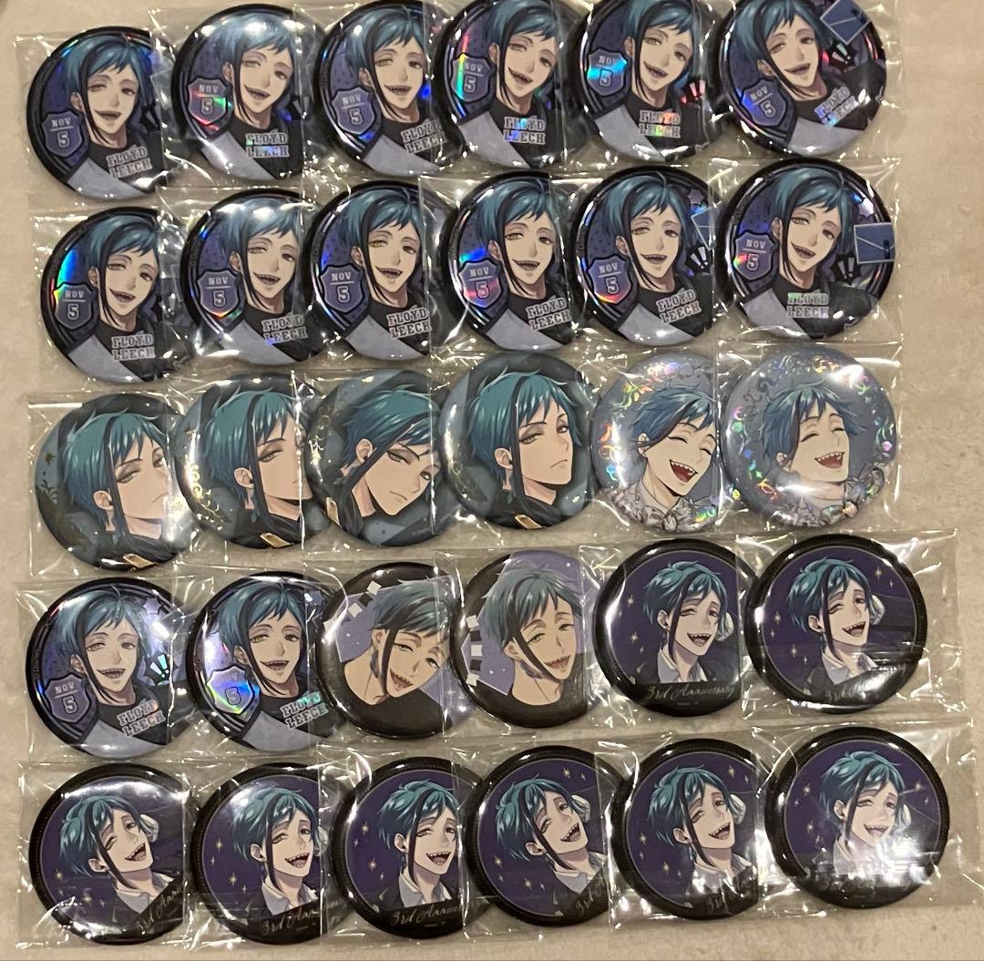 ツイステ／フロイド／缶バッジ／ブレジュ／プラチナ／スケアリー