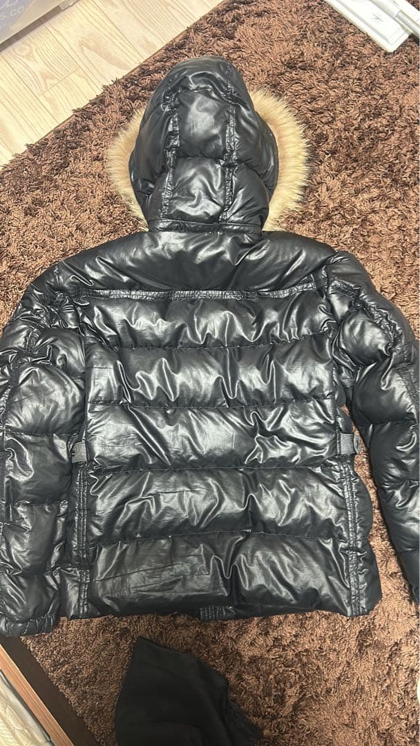 y2k ファー ダウンジャケット 平成 お兄系 光沢 グランジ