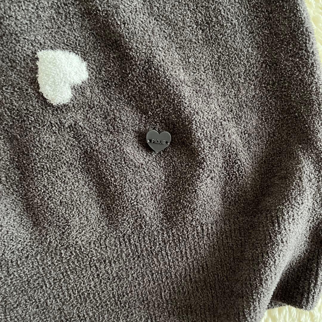 ジェラピケ　パジャマ　ルームウェア　グレー　ハート　半袖　半パン