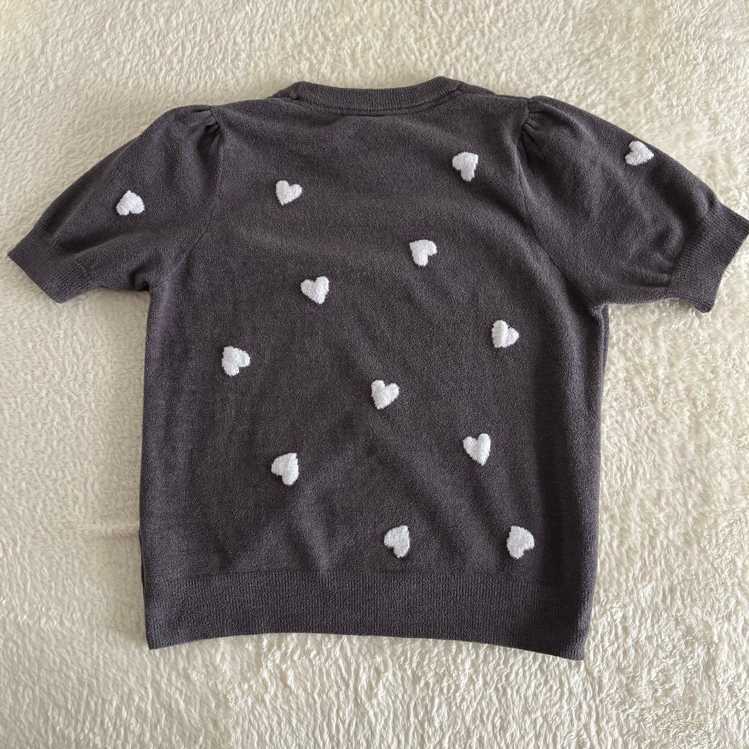 ジェラピケ　パジャマ　ルームウェア　グレー　ハート　半袖　半パン