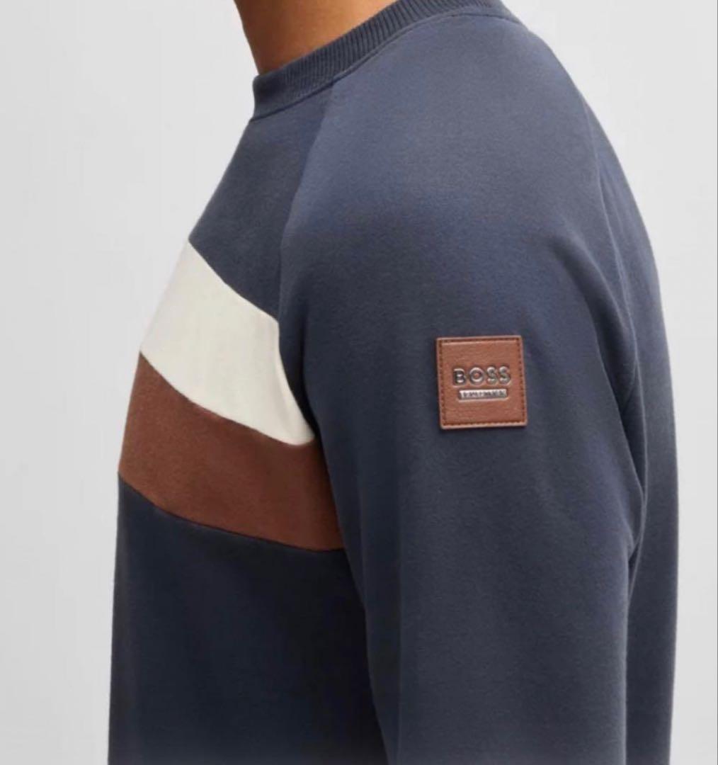 ★新品•未使用品★BOSS ネイビー ストライプ トレーナー