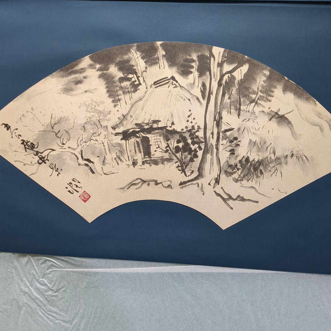 大変貴少・入手困難 素晴らしい「富川潤の水墨画による良寛扇面画集