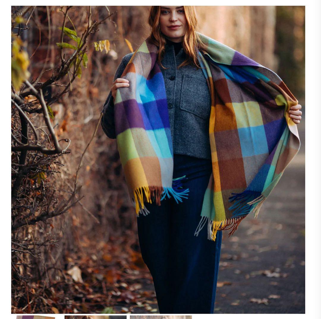 Joshua Ellis カシミヤ ストール マルチカラー