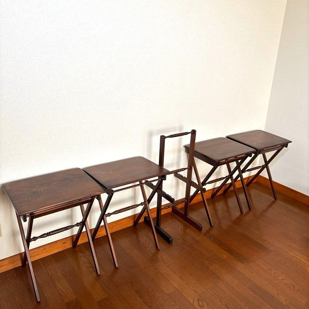 【専用商品】　　　　　　アンティーク 格納式 フォールディング サイドテーブル