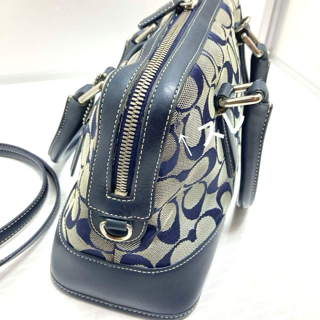 COACH コーチ　2way ミニボストンバッグ　ショルダーバッグ　ネイビー