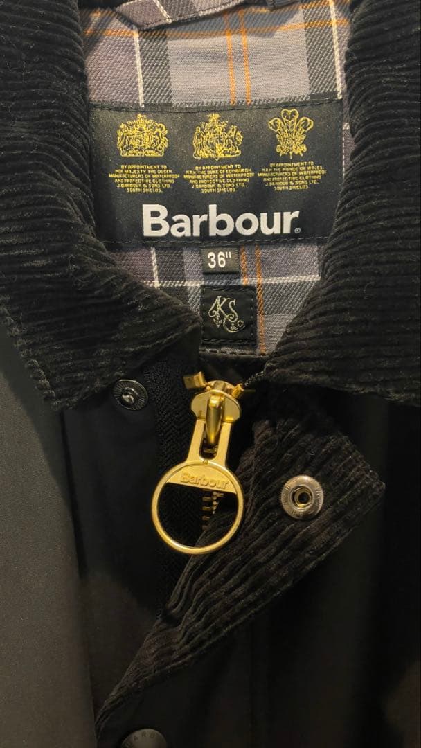 KaptainSunshine×Barbour トラベラーコート 黒36