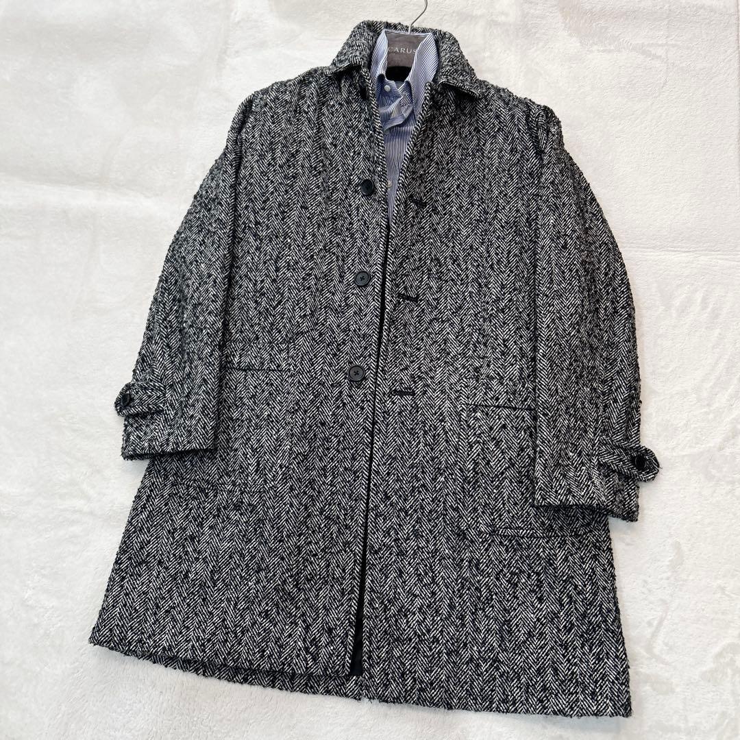 BEAMS ビームス ステンカラーコート ヘリンボーン Sサイズ