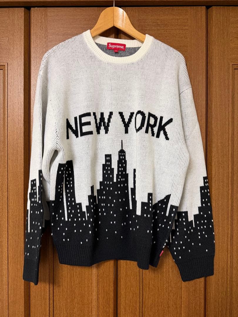 Supreme】New York Sweater Mサイズ ホワイト