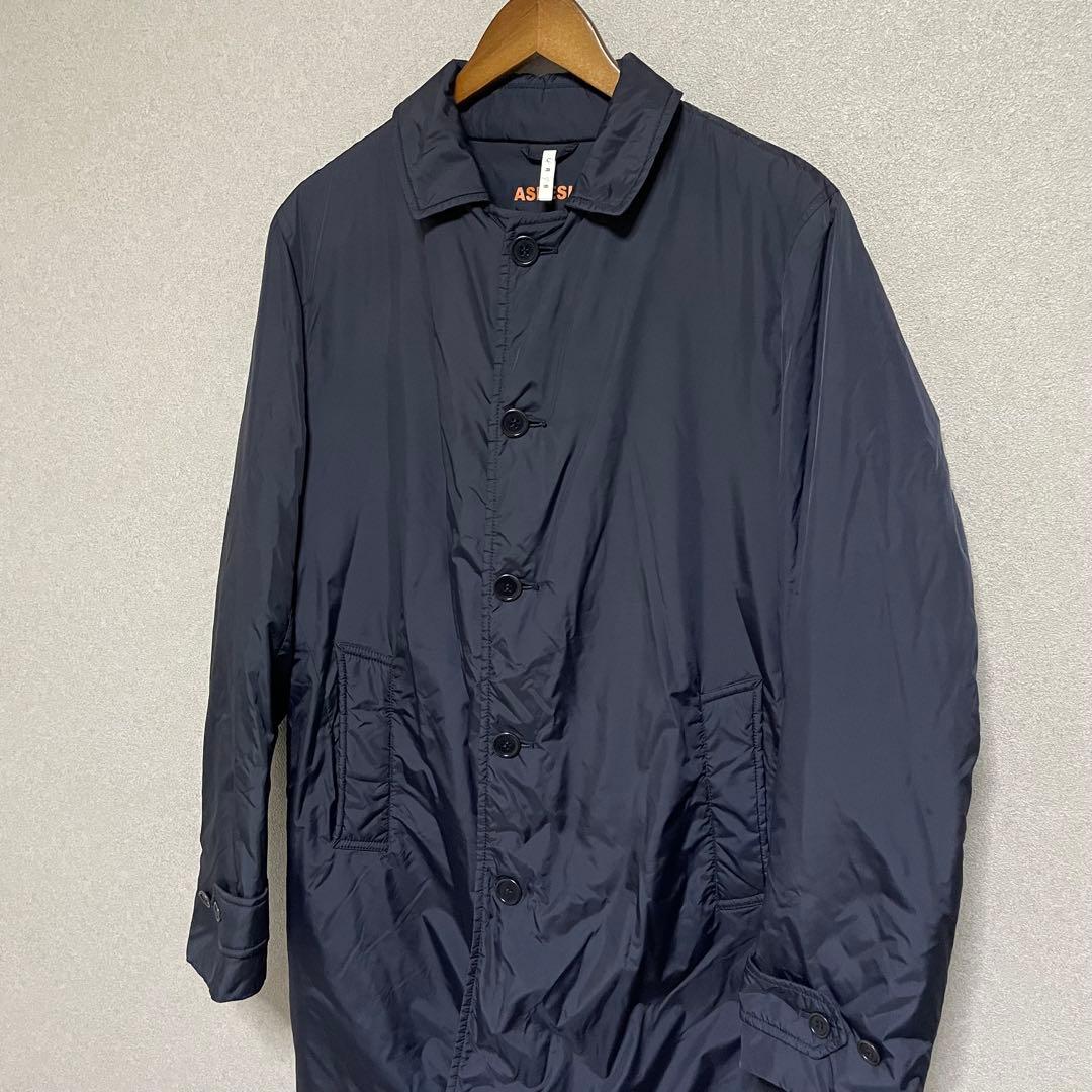 アスペジ　ネイビー　コート　ジャケット　ブルゾン　中綿　ウール　ネイビー　美品