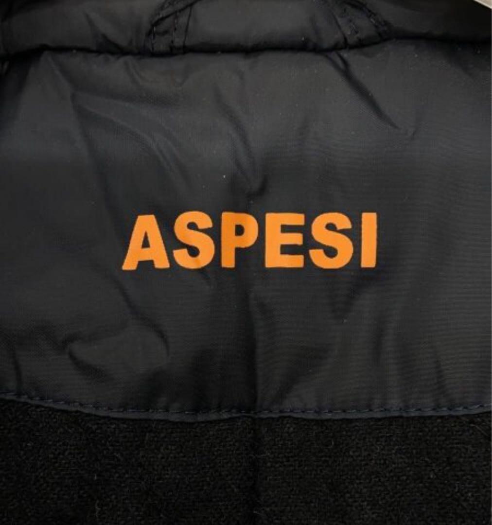 アスペジ　ネイビー　コート　ジャケット　ブルゾン　中綿　ウール　ネイビー　美品