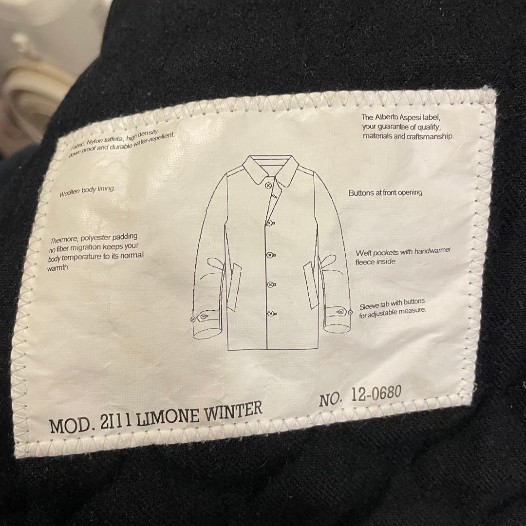 アスペジ　ネイビー　コート　ジャケット　ブルゾン　中綿　ウール　ネイビー　美品