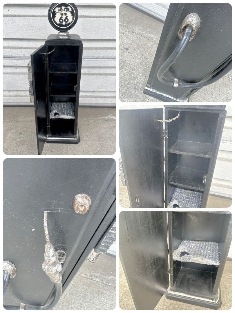 アメリカン雑貨 CDタワー 収納 ケース キャビネット ガスポンプ型 ルート66