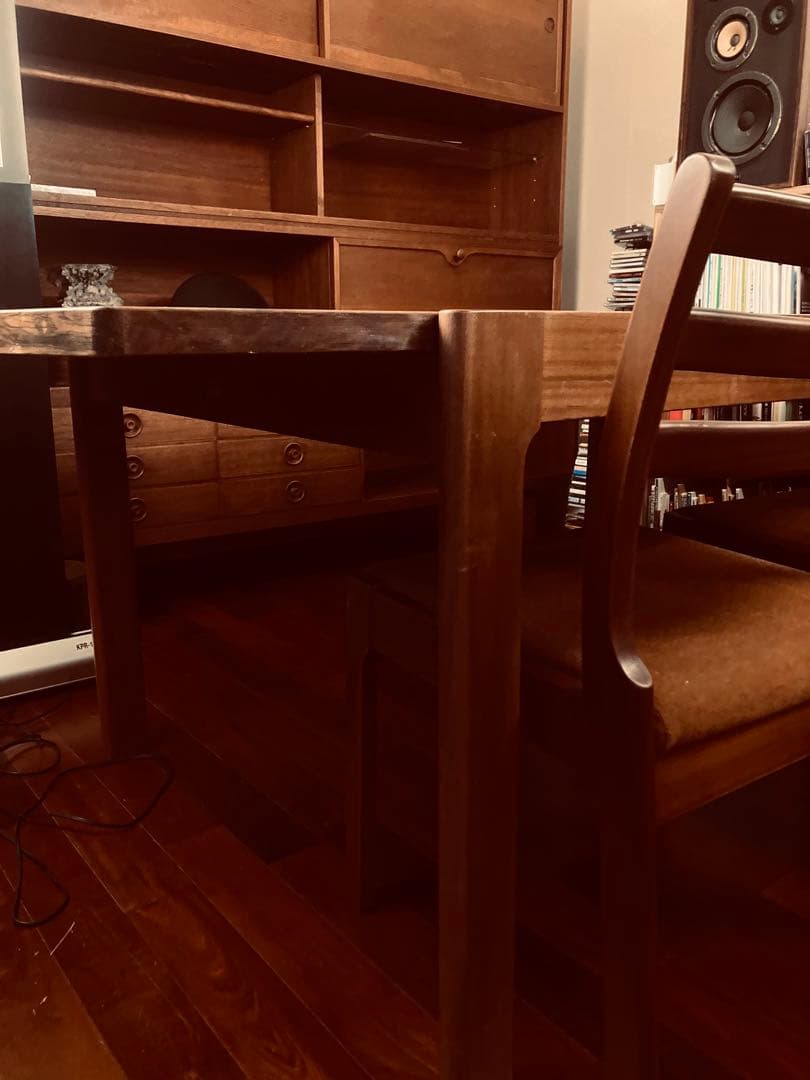 【希少】天童木工 ブラジリアンローズウッド エクステンションテーブル　5点セット