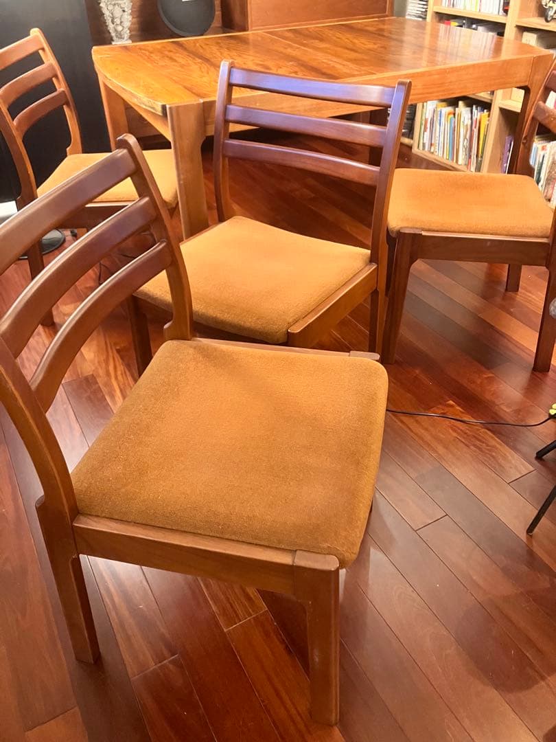 【希少】天童木工 ブラジリアンローズウッド エクステンションテーブル　5点セット