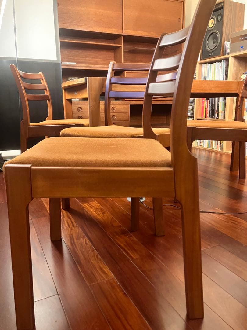 【希少】天童木工 ブラジリアンローズウッド エクステンションテーブル　5点セット