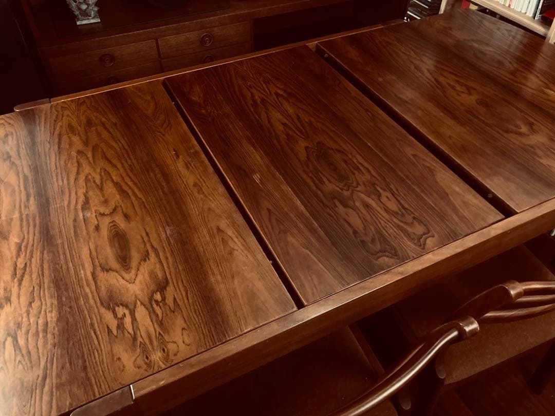 【希少】天童木工 ブラジリアンローズウッド エクステンションテーブル　5点セット