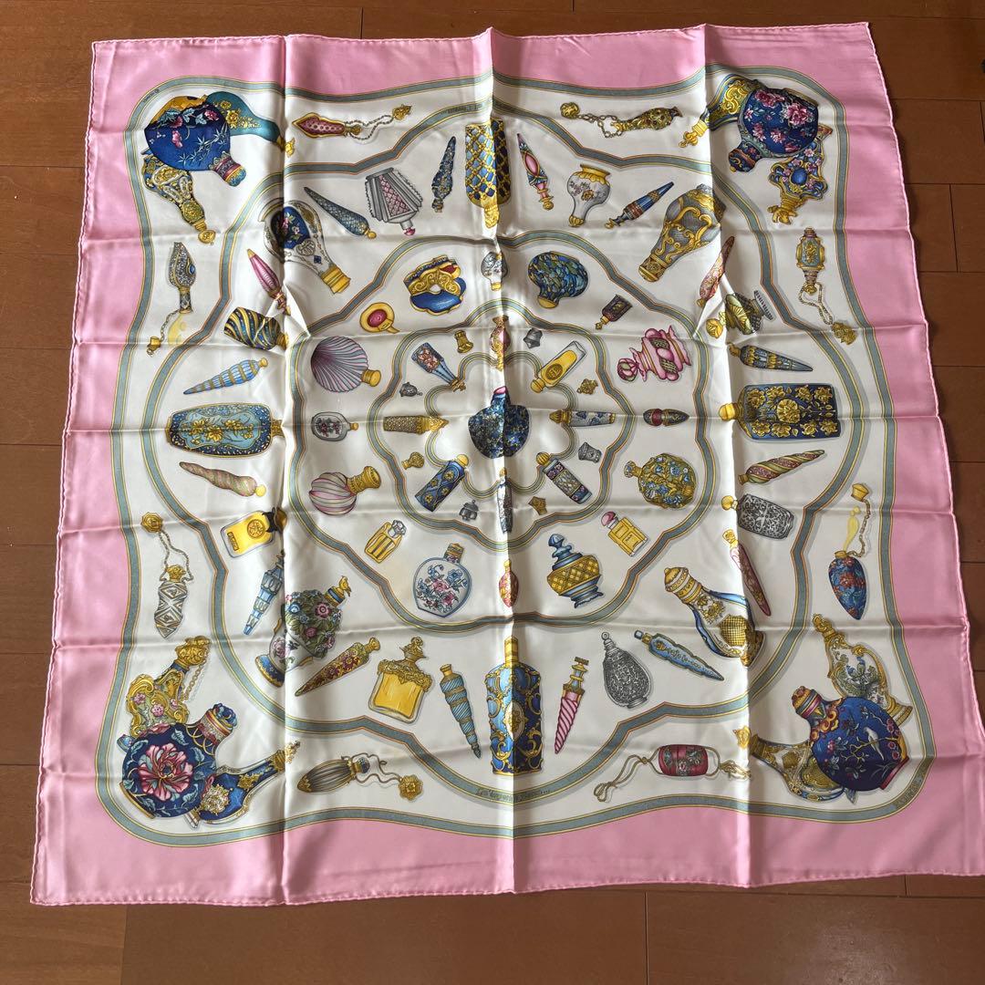 HERMESエルメス香水瓶デザイン スカーフ 90cm
