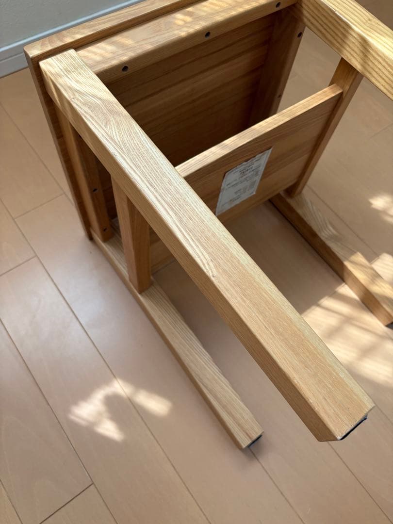 無印良品 木製サイドテーブルベンチ　タモ材　廃盤品