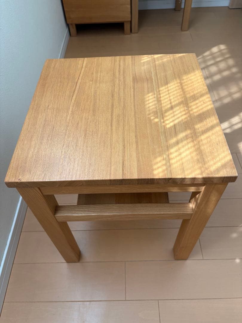 無印良品 木製サイドテーブルベンチ　タモ材　廃盤品