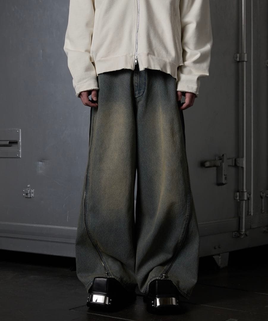 【GRANCY】ZipDesign Buggy DenimPants